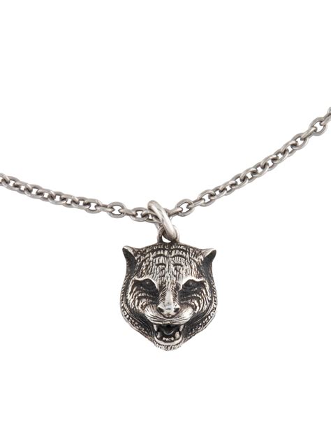 gucci feline head belt|Gucci feline necklace.